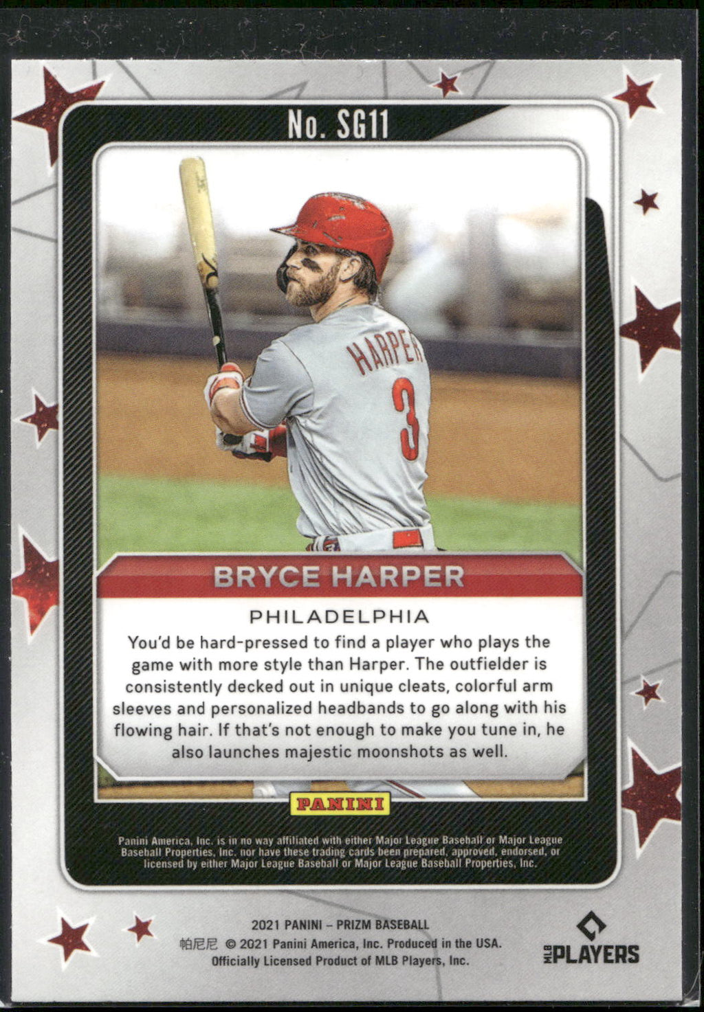 2021 Panini Prizm #SG11 Bryce Harper Star Gazing