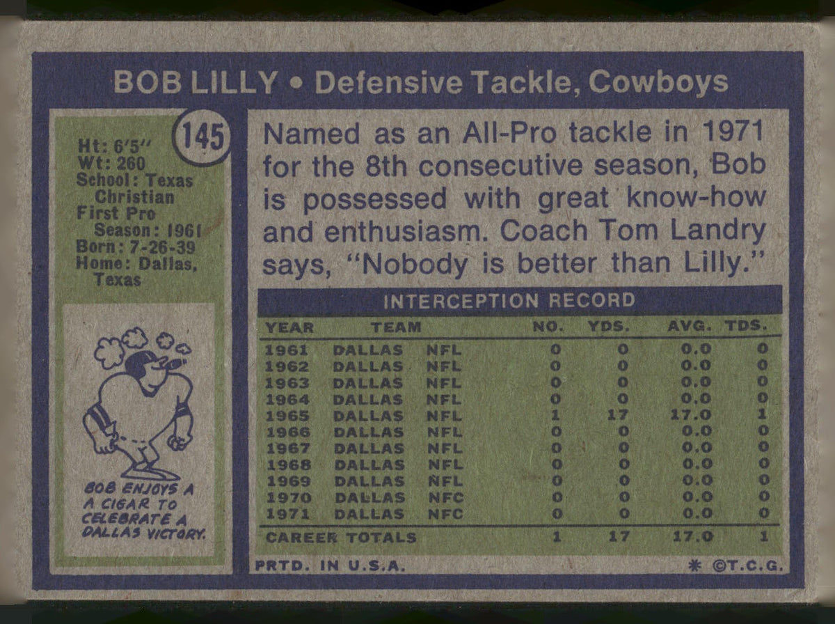 1972 Topps #145 Bob Lilly