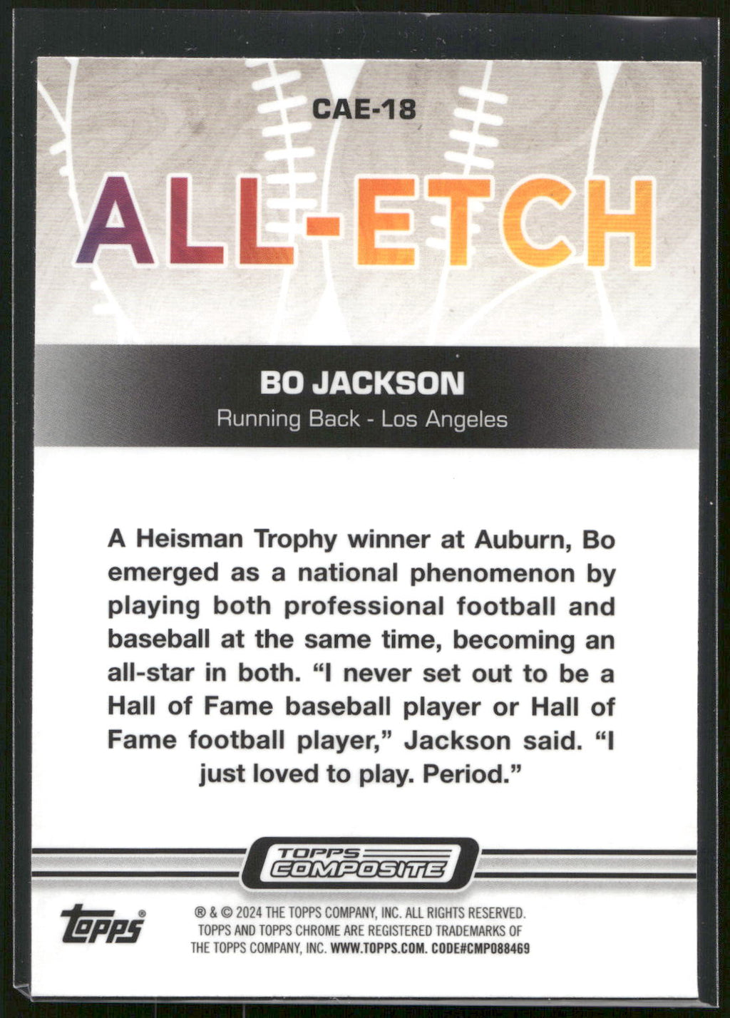 2023 Topps Composite #CAE-18 Bo Jackson Chrome All-Etch