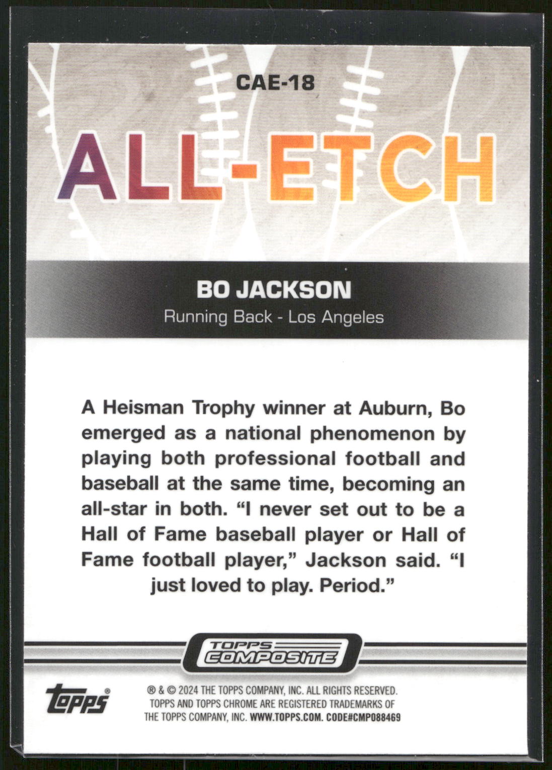 2023 Topps Composite #CAE-18 Bo Jackson Chrome All-Etch