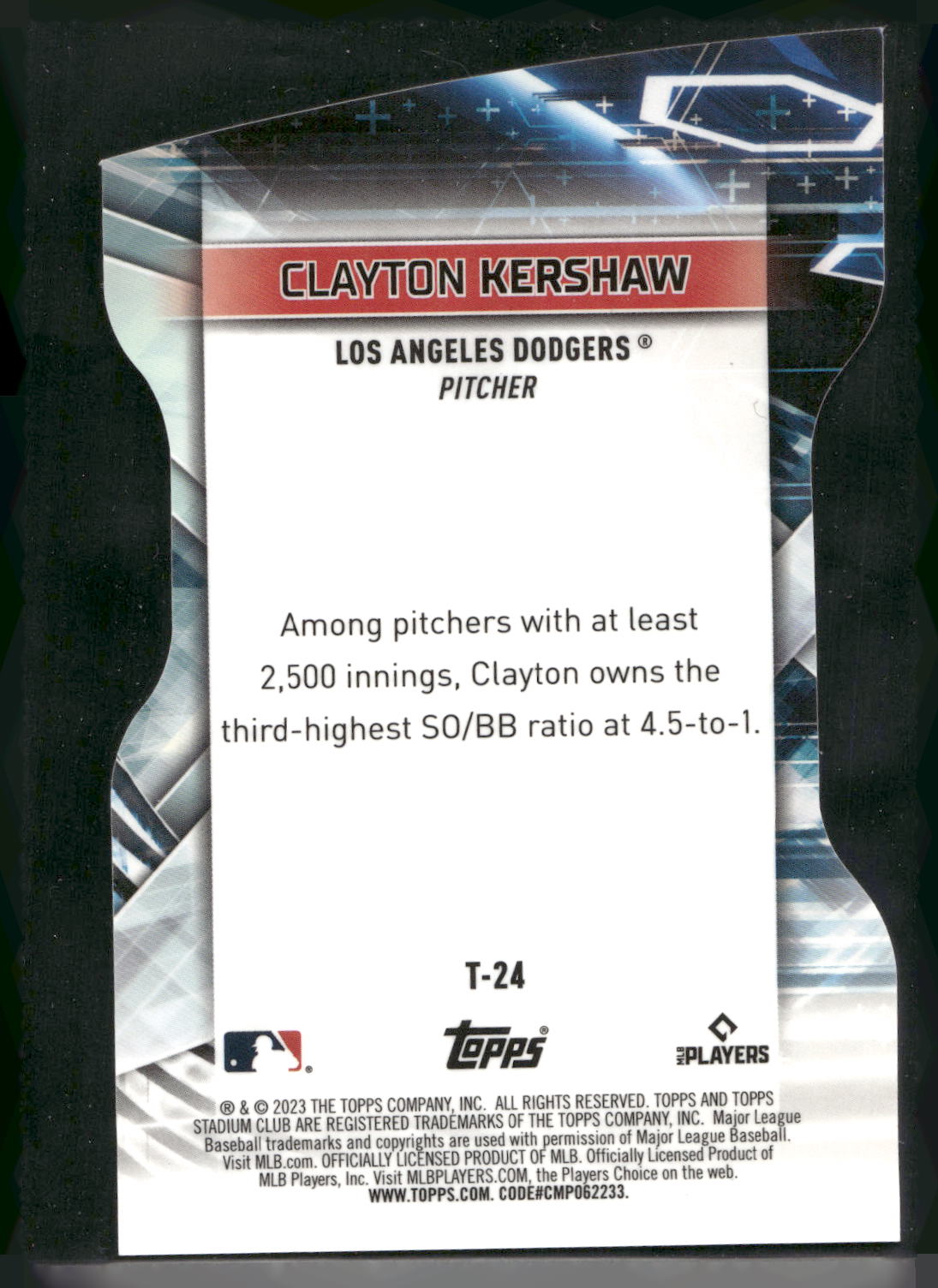 2023 Stadium Club #T-24 Clayton Kershaw Triumvirates