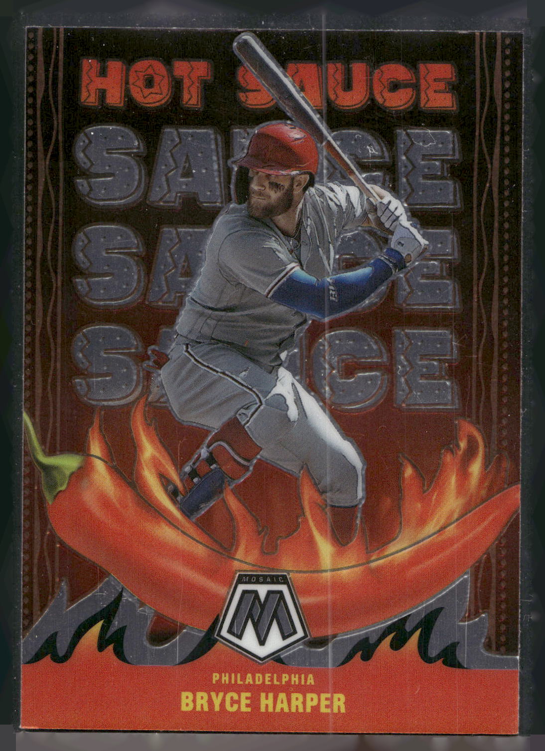 2022 Panini Mosaic #HS-3 Bryce Harper Hot Sauce