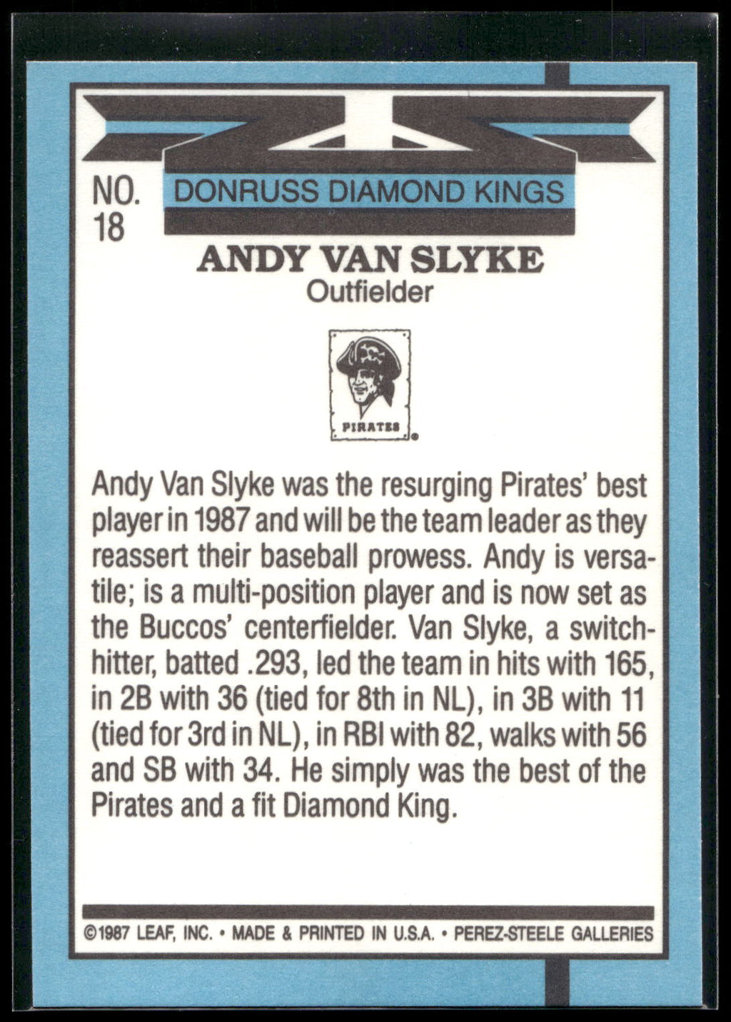1988 Donruss #18 Andy Van Slyke