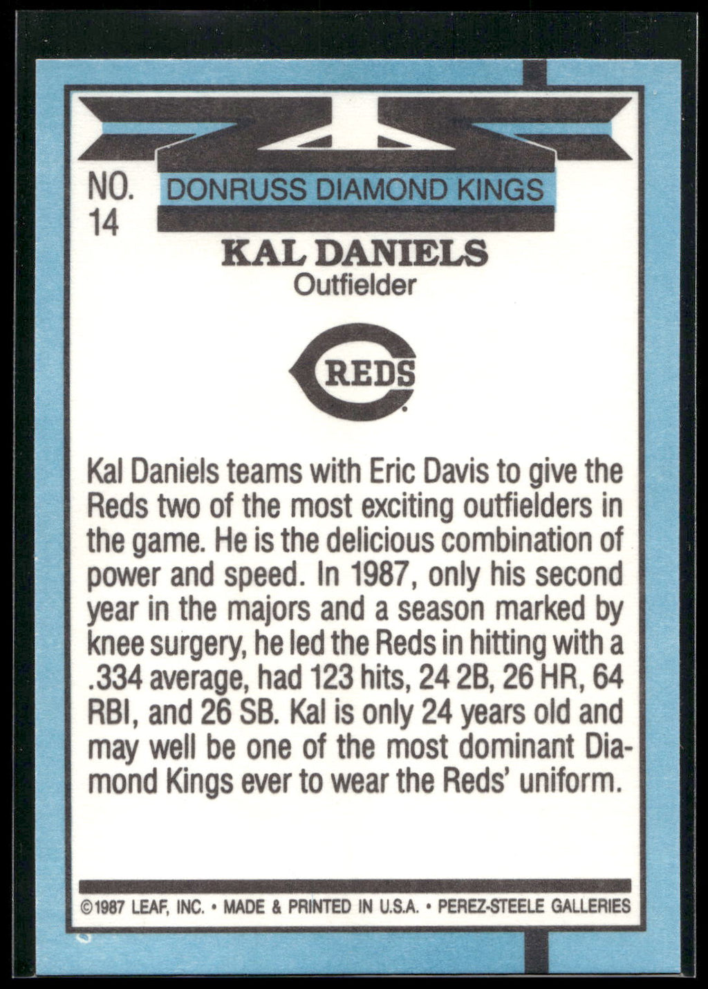 1988 Donruss #14 Kal Daniels