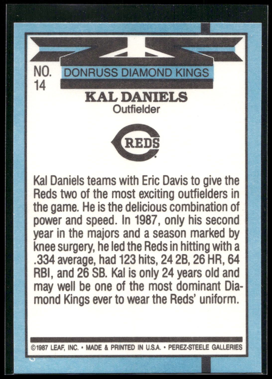 1988 Donruss #14 Kal Daniels