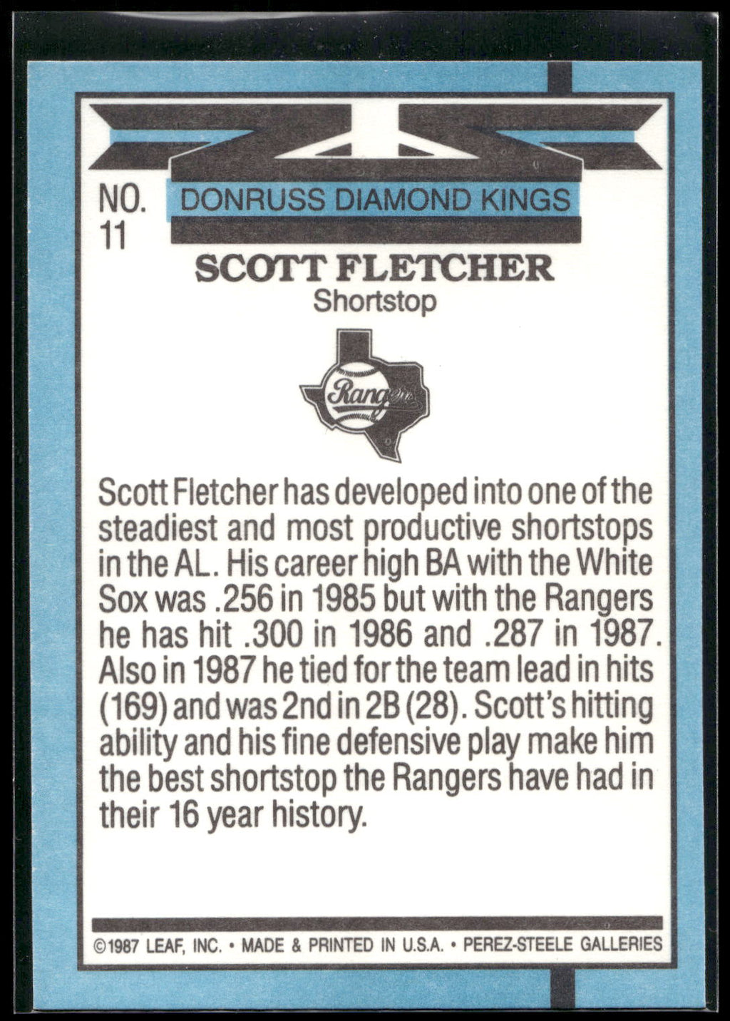 1988 Donruss #11 Scott Fletcher