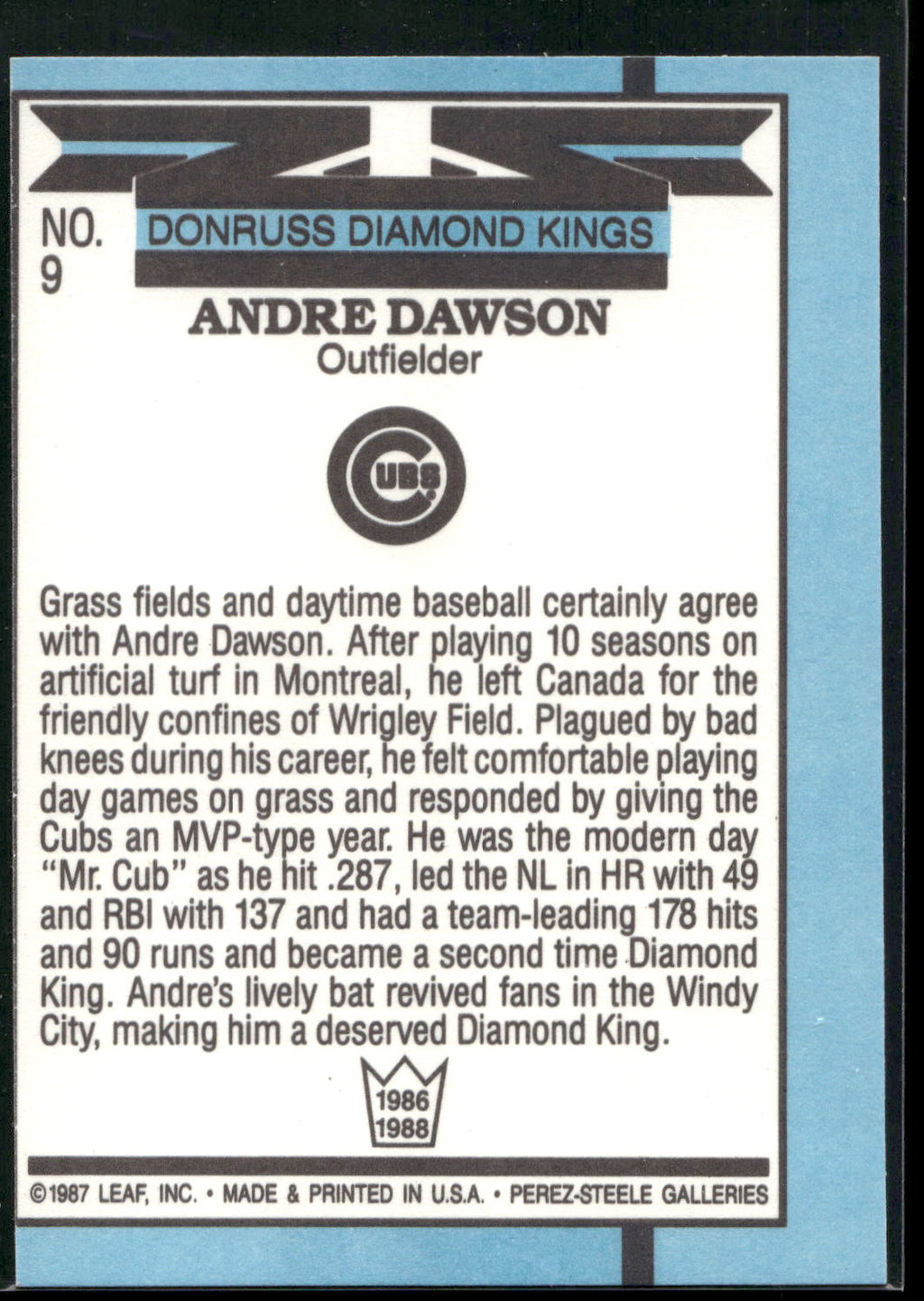 1988 Donruss #9 Andre Dawson
