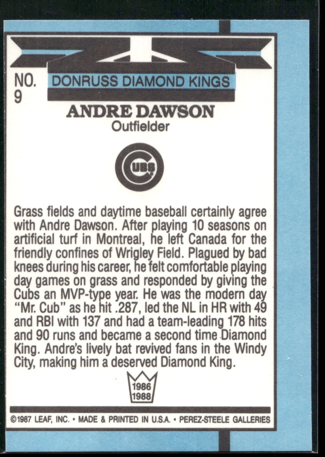 1988 Donruss #9 Andre Dawson