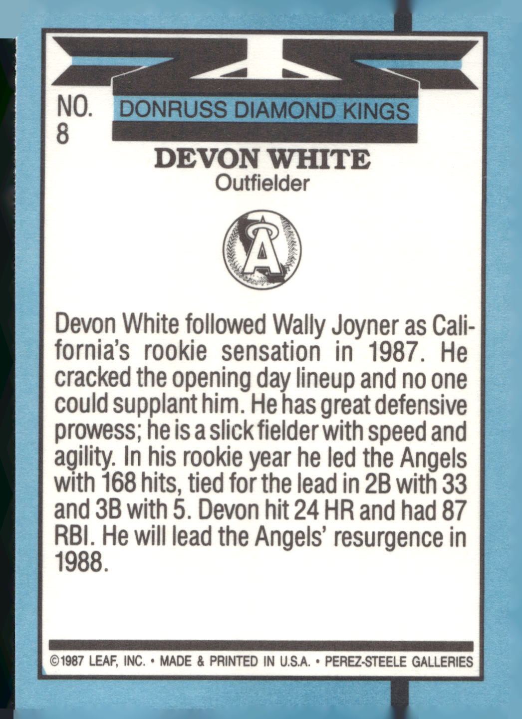 1988 Donruss #8 Devon White