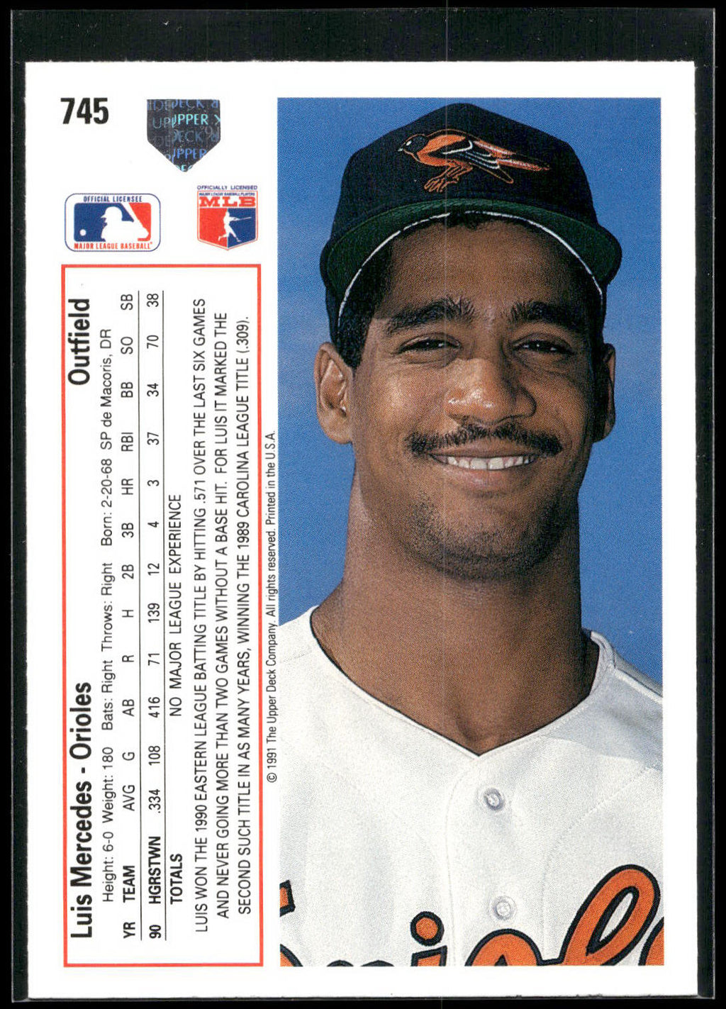 1991 Upper Deck #745 Luis Mercedes