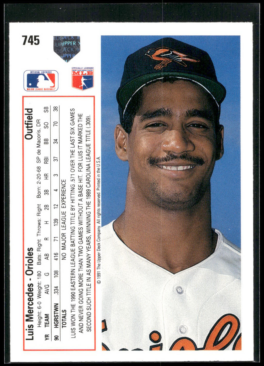 1991 Upper Deck #745 Luis Mercedes