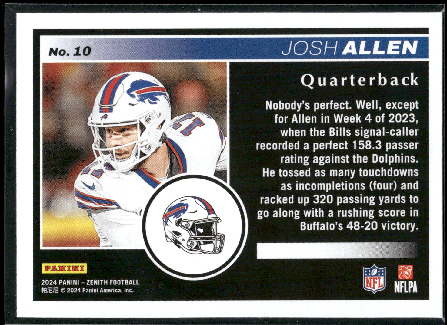 2024 Panini Zenith #10 Josh Allen Retail