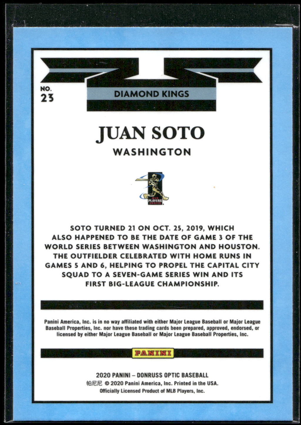 2020 Donruss Optic #23 Juan Soto