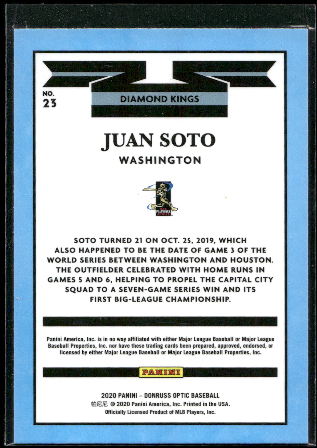 2020 Donruss Optic #23 Juan Soto