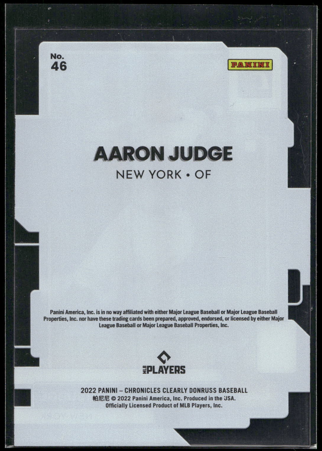 2022 Panini Chronicles #46 Aaron Judge Clearly Donruss