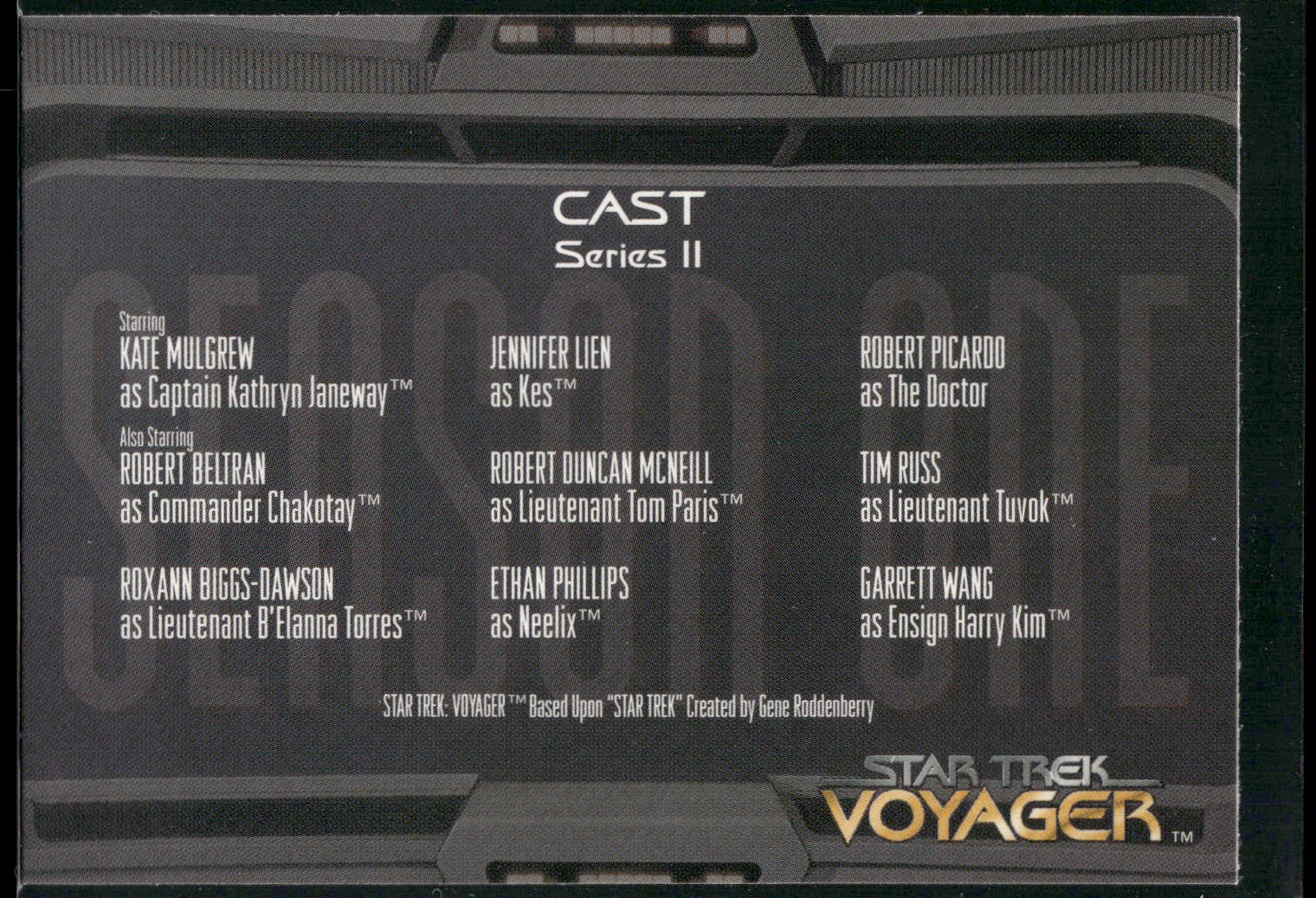 1995 SkyBox Star Trek: Voyager Season One Series Two #88 Cast