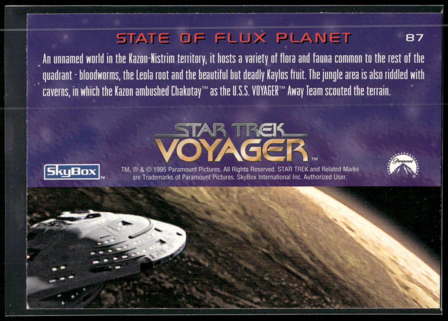 1995 SkyBox Star Trek: Voyager Season One Series Two #87 State of Flux Planet