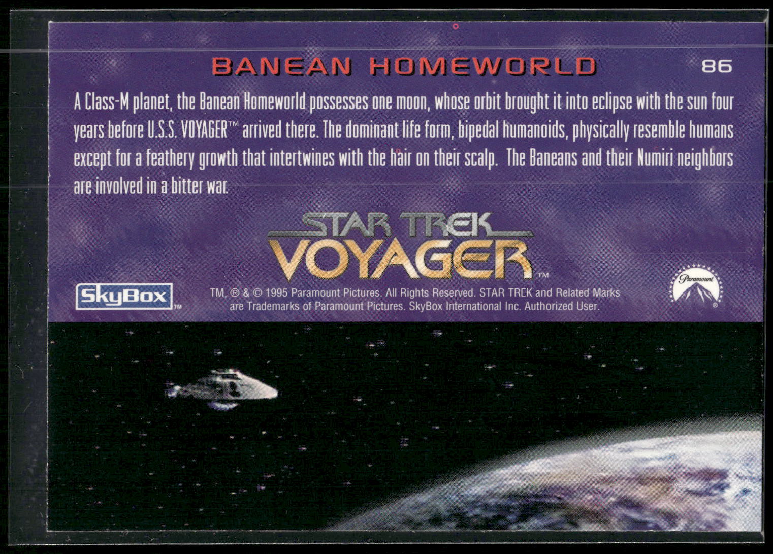 1995 SkyBox Star Trek: Voyager Season One Series Two #86 Banean Homeworld