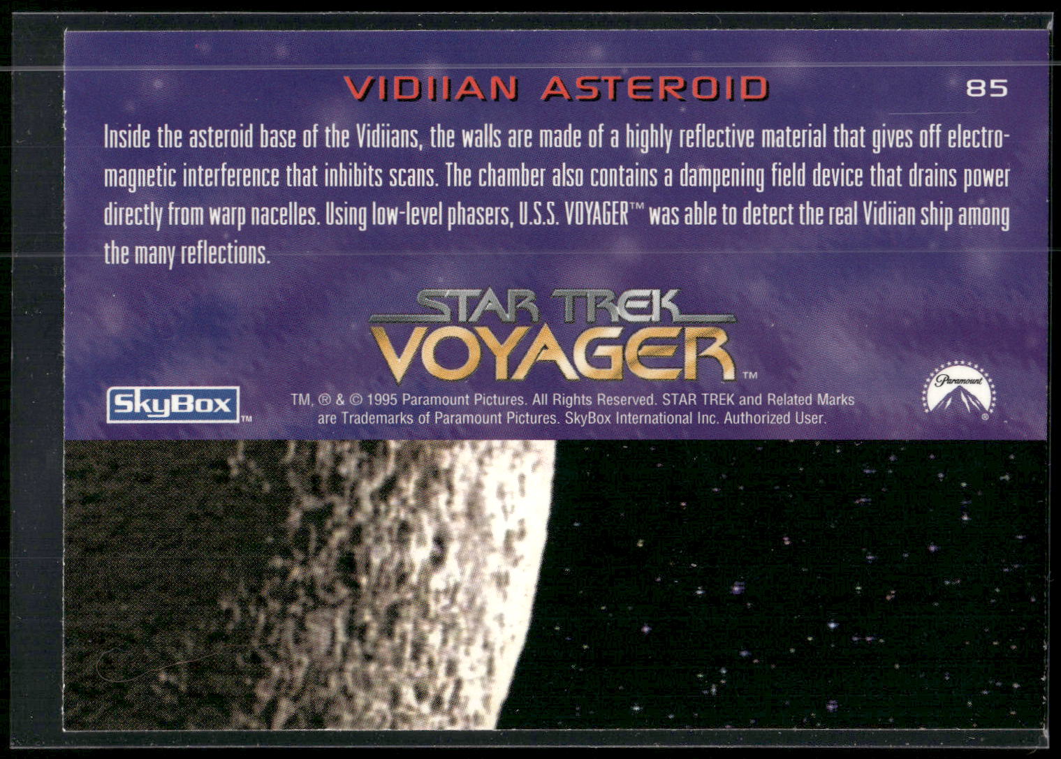 1995 SkyBox Star Trek: Voyager Season One Series Two #85 Vidiian Asteroid