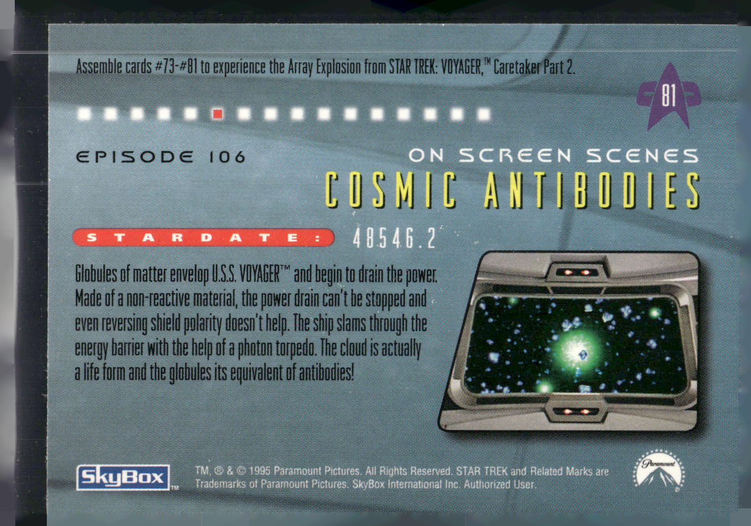 1995 SkyBox Star Trek: Voyager Season One Series Two #81 Cosmic Antibodies