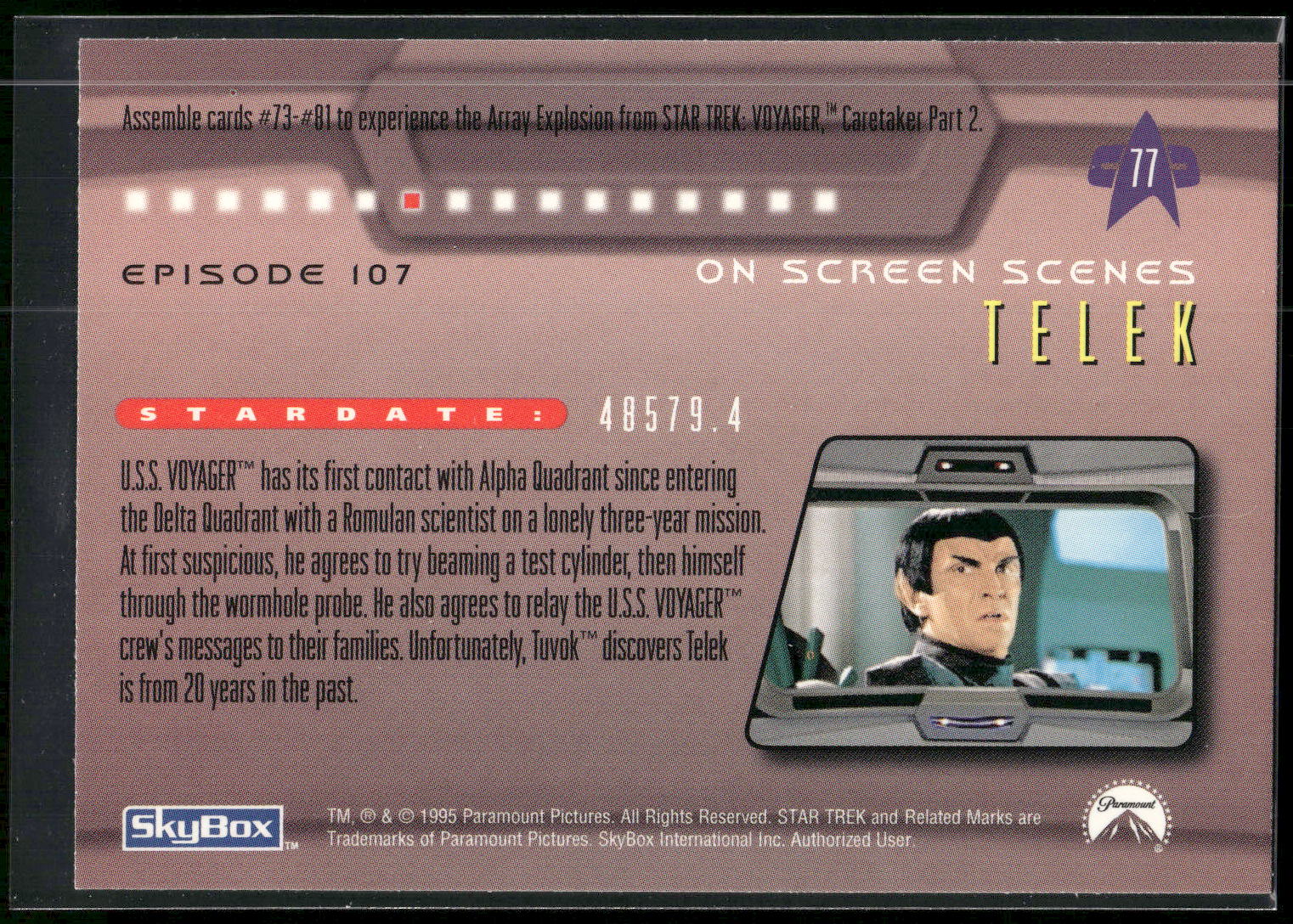 1995 SkyBox Star Trek: Voyager Season One Series Two #77 Telek