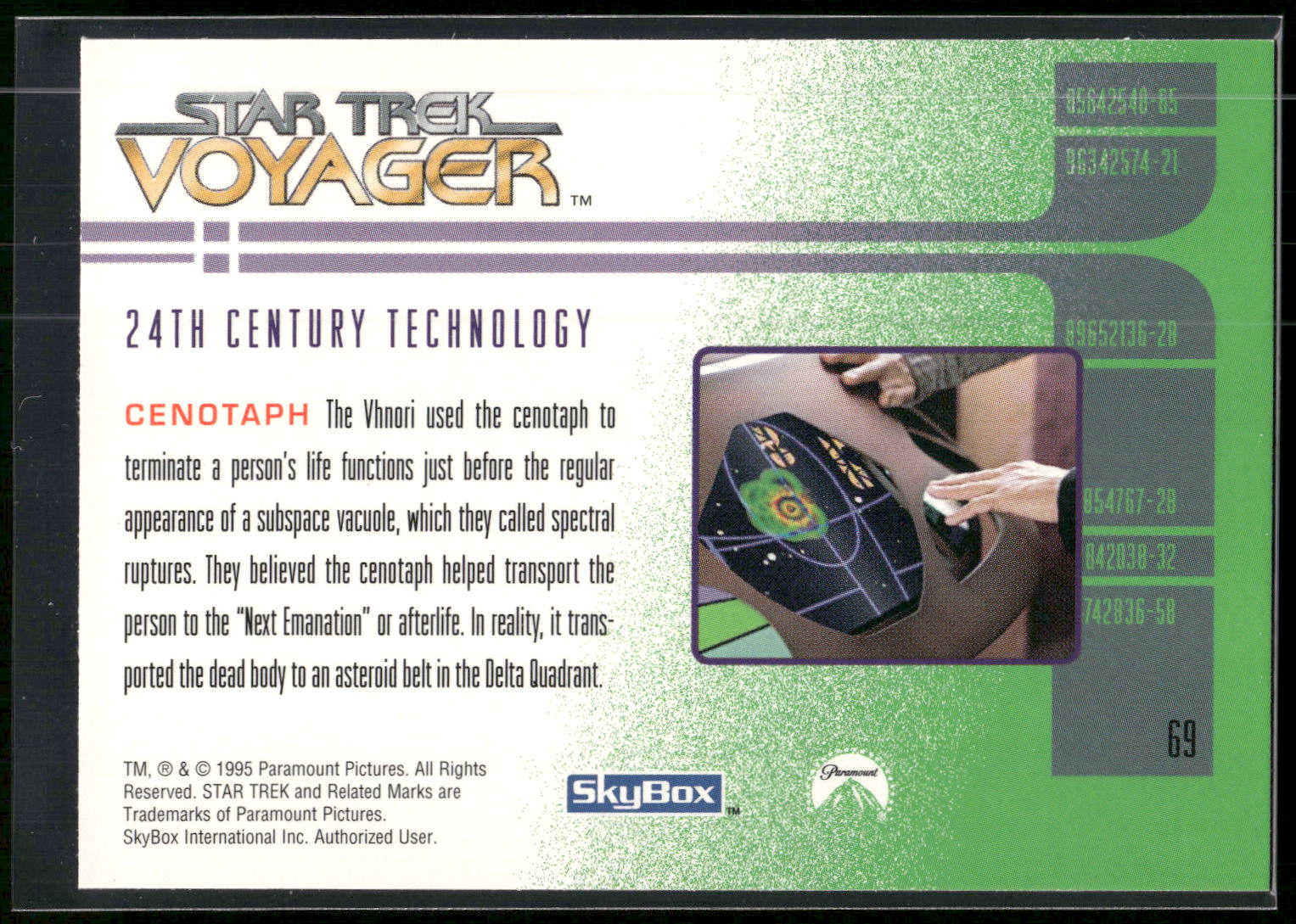 1995 SkyBox Star Trek: Voyager Season One Series Two #69 Cenotaph