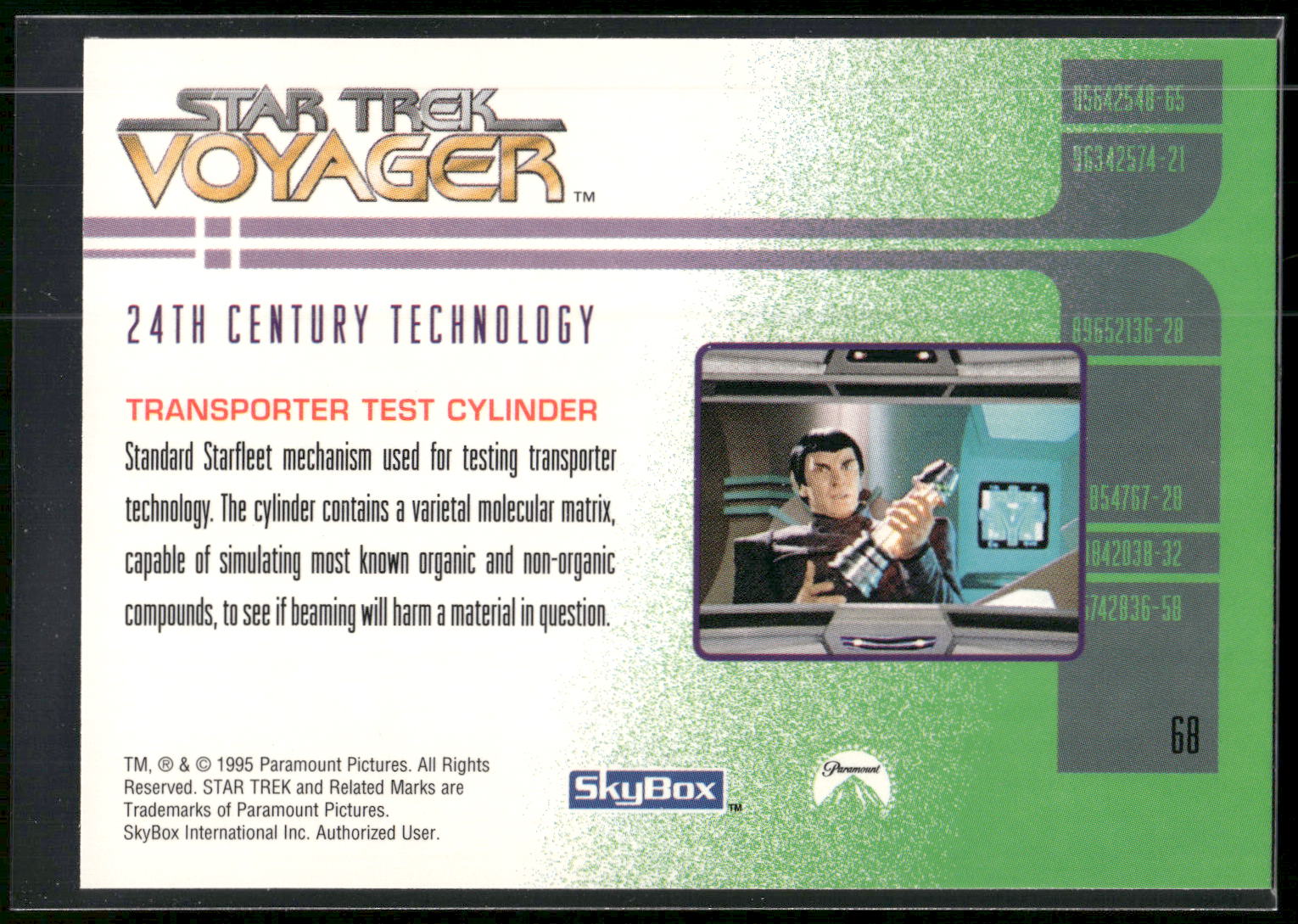 1995 SkyBox Star Trek: Voyager Season One Series Two #68 Transporter