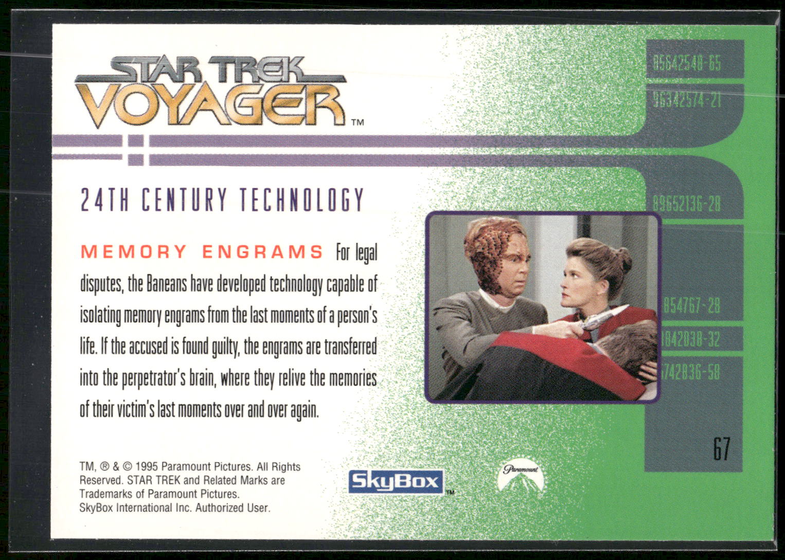 1995 SkyBox Star Trek: Voyager Season One Series Two #67 Memory Engrams