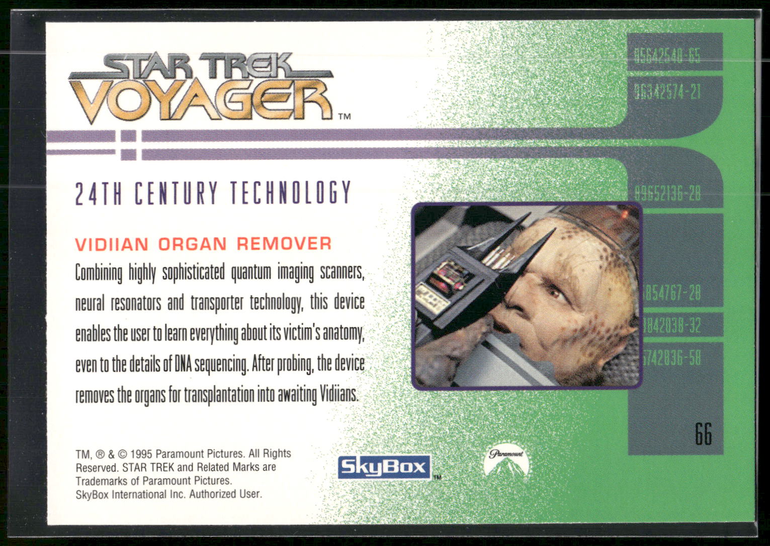 1995 SkyBox Star Trek: Voyager Season One Series Two #66 Vidiian Organ Remover