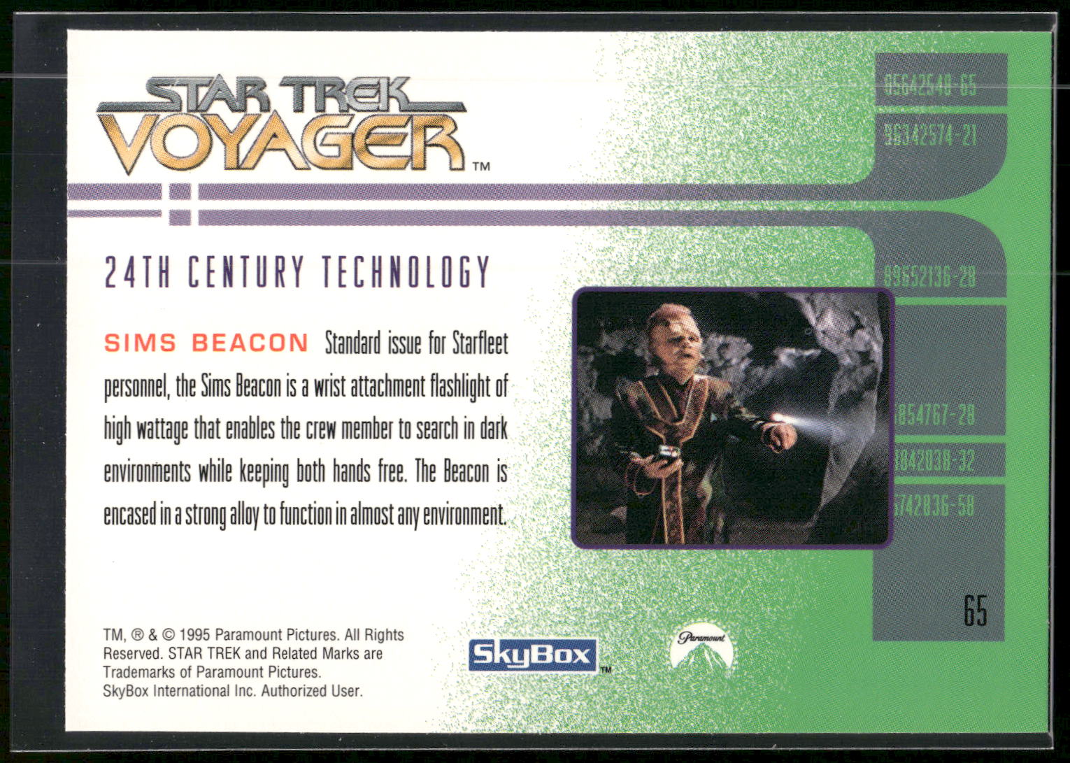 1995 SkyBox Star Trek: Voyager Season One Series Two #65 Sims Beacon