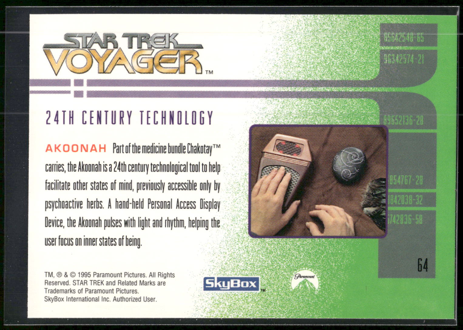 1995 SkyBox Star Trek: Voyager Season One Series Two #64 Akoonah