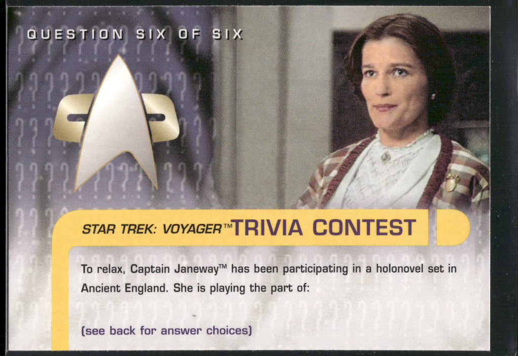 1995 SkyBox Star Trek: Voyager Season One Series Two #63 Question Six of Six