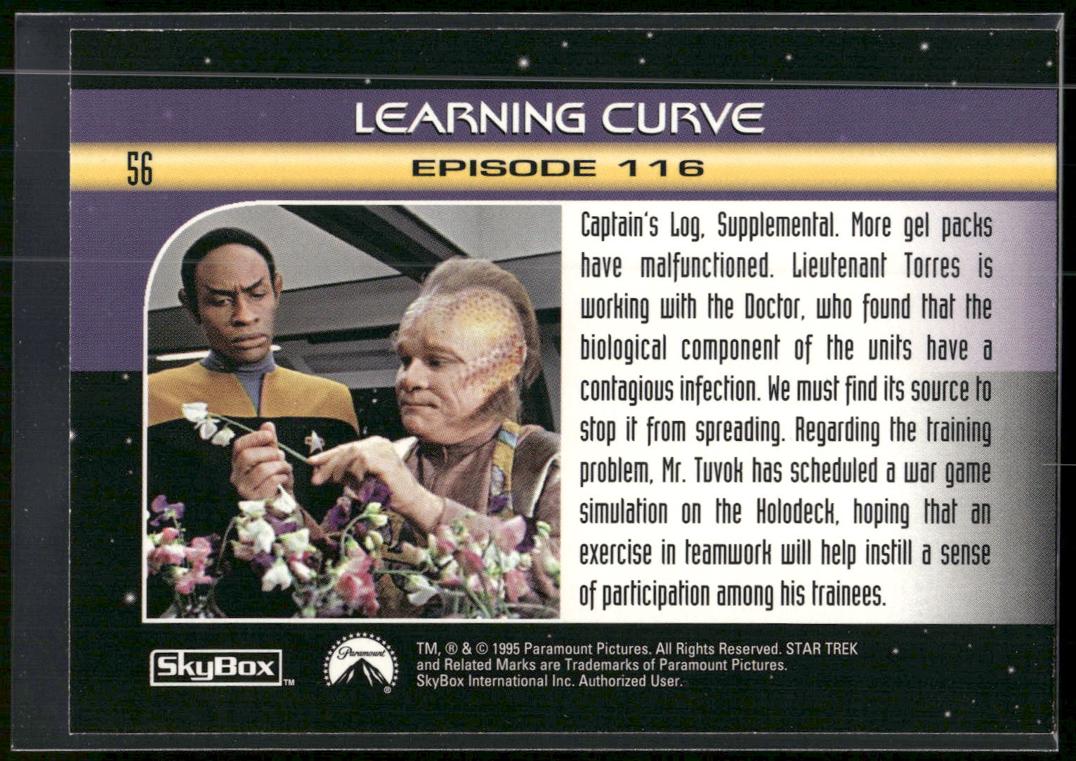 1995 SkyBox Star Trek: Voyager Season One Series Two #56 Learning Curve