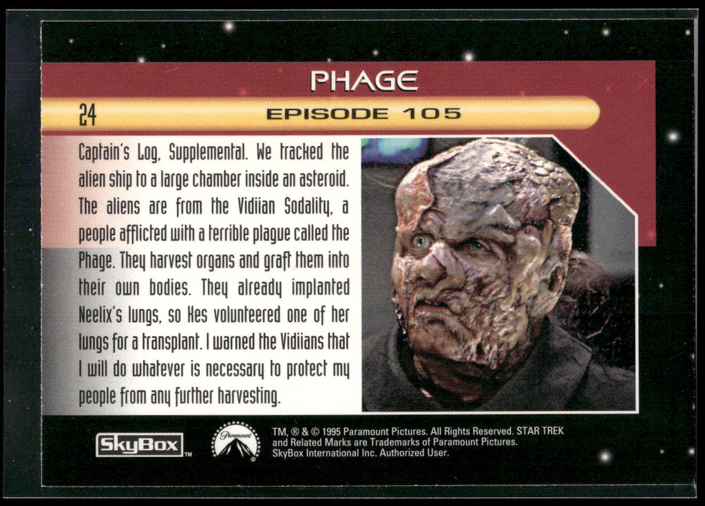 1995 SkyBox Star Trek: Voyager Season One Series Two #24 Phage