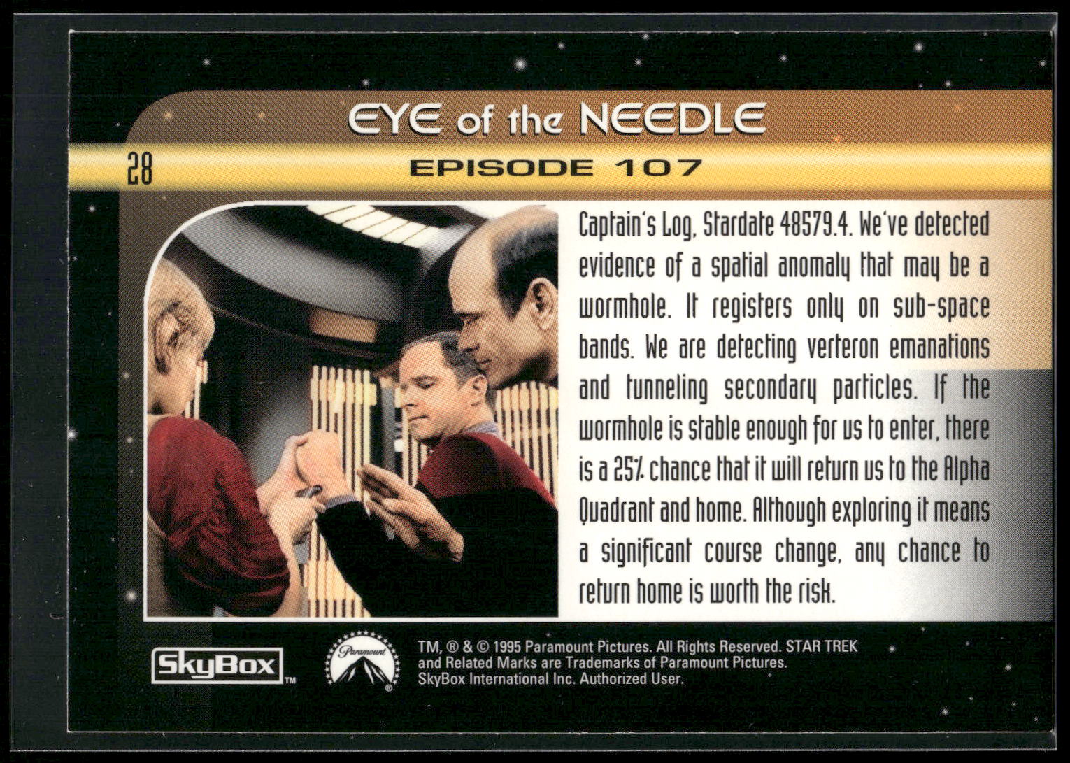 1995 SkyBox Star Trek: Voyager Season One Series Two #28 Eye of the Needle