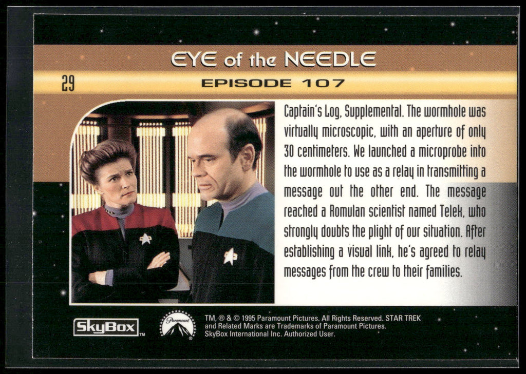 1995 SkyBox Star Trek: Voyager Season One Series Two #29 Eye of the Needle