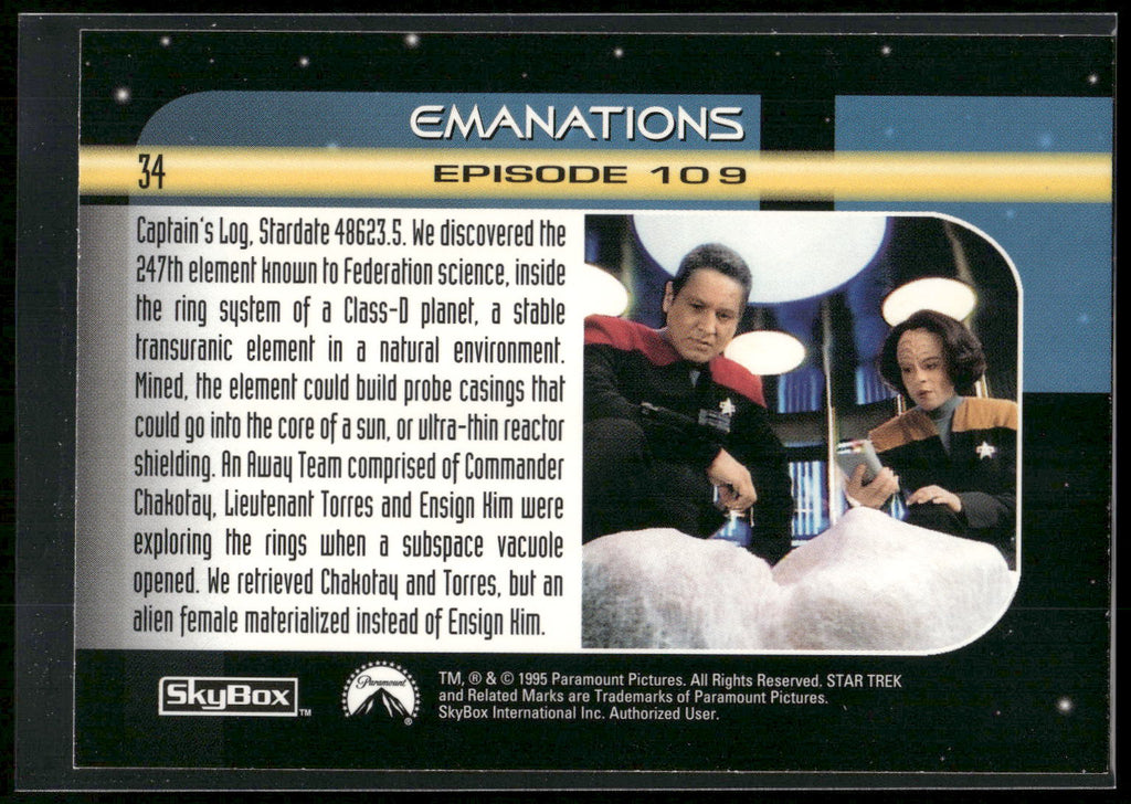 1995 SkyBox Star Trek: Voyager Season One Series Two #34 Emanations