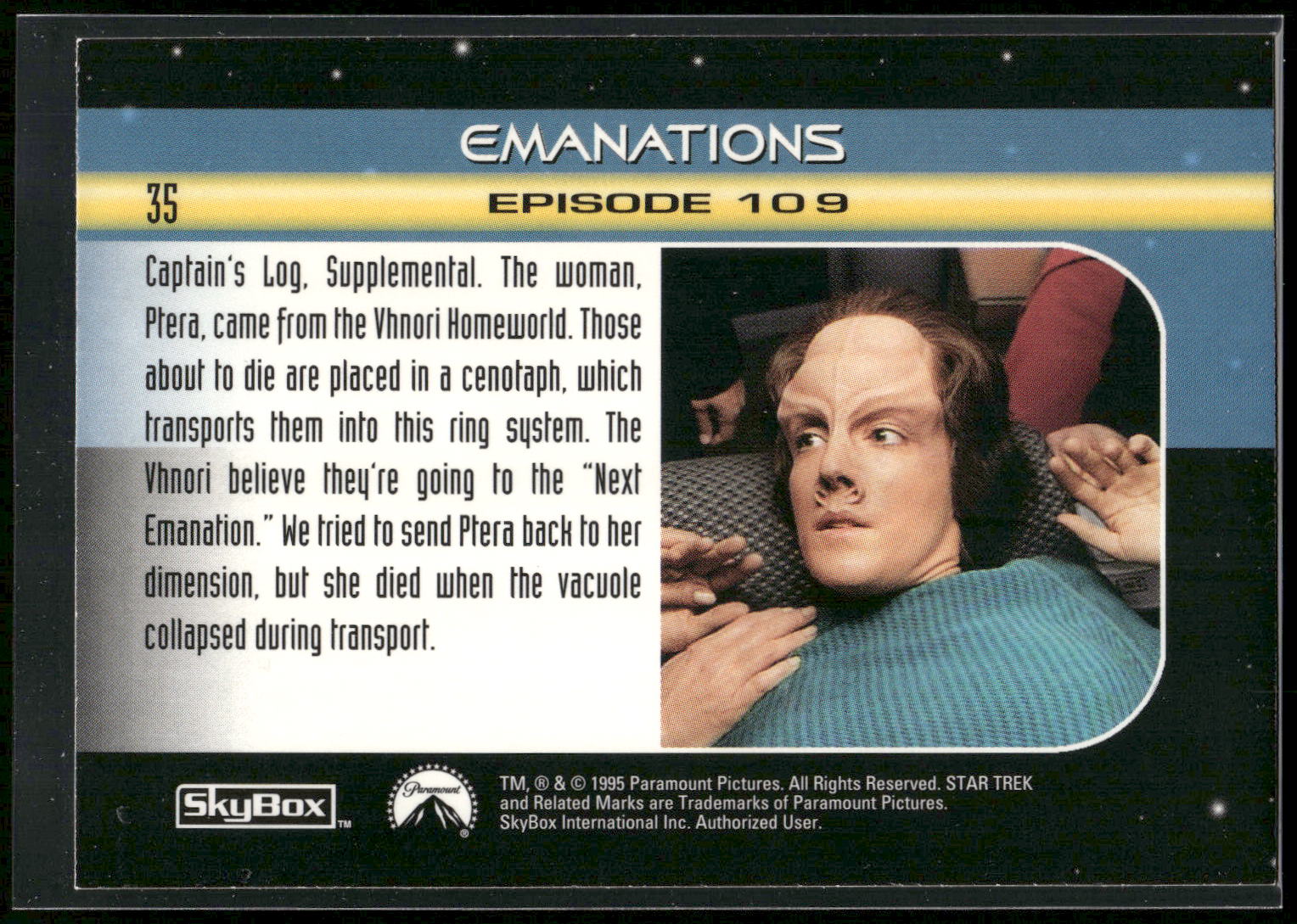 1995 SkyBox Star Trek: Voyager Season One Series Two #35 Emanations