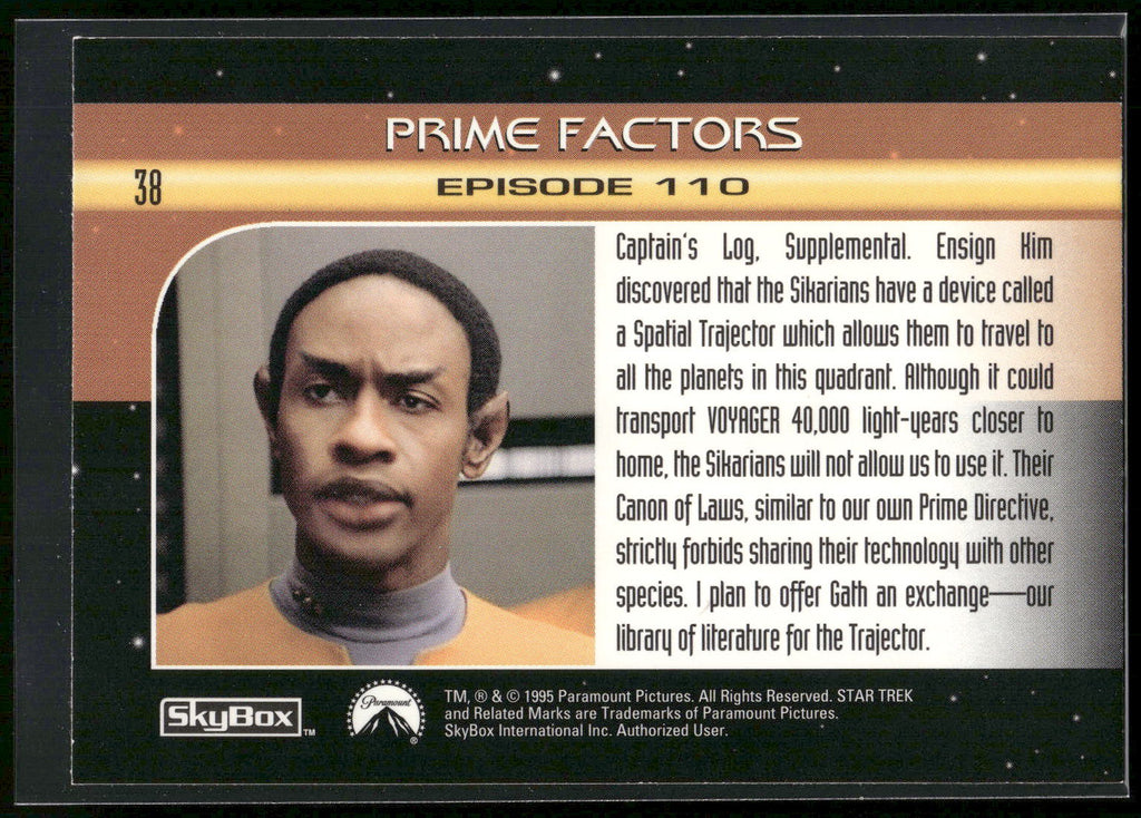 1995 SkyBox Star Trek: Voyager Season One Series Two #38 Prime Factors