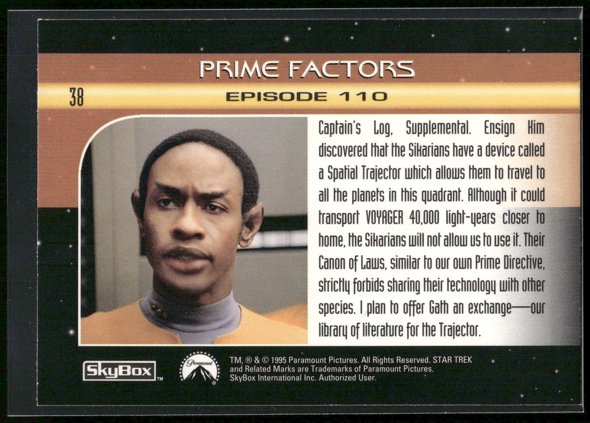 1995 SkyBox Star Trek: Voyager Season One Series Two #38 Prime Factors