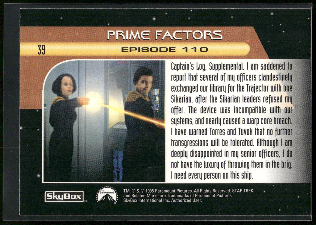 1995 SkyBox Star Trek: Voyager Season One Series Two #39 Prime Factors