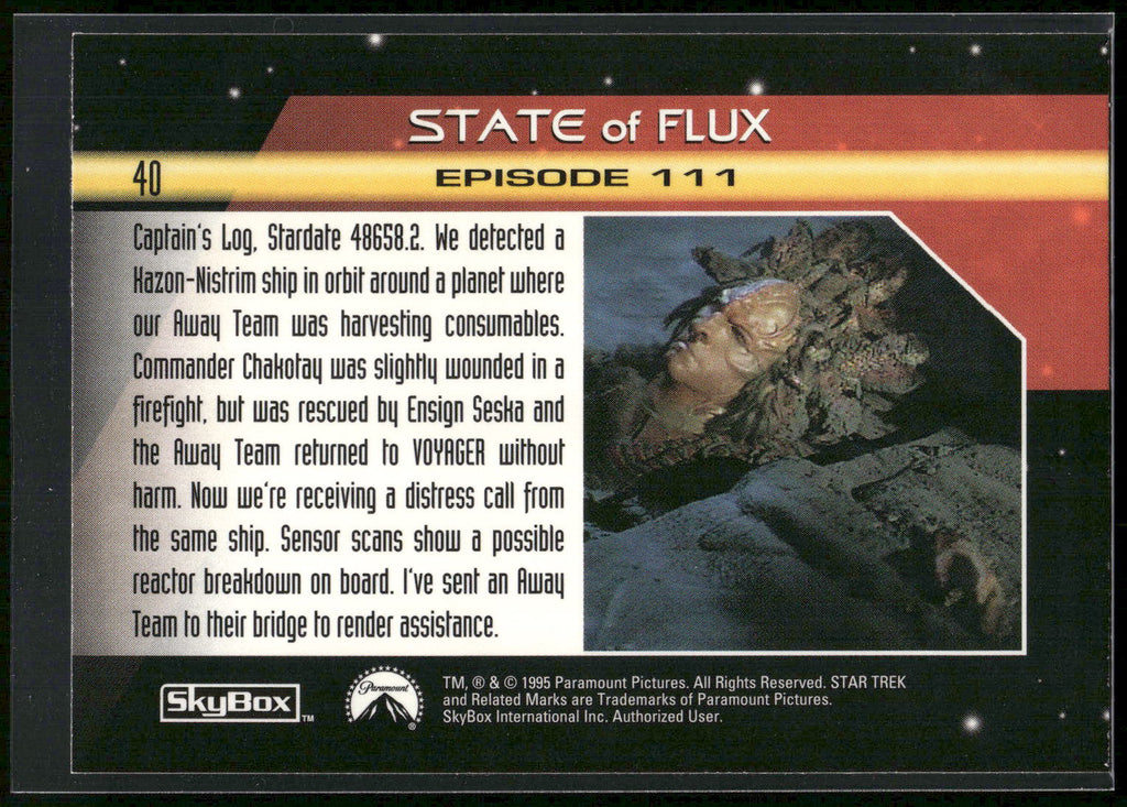 1995 SkyBox Star Trek: Voyager Season One Series Two #40 State of Flux