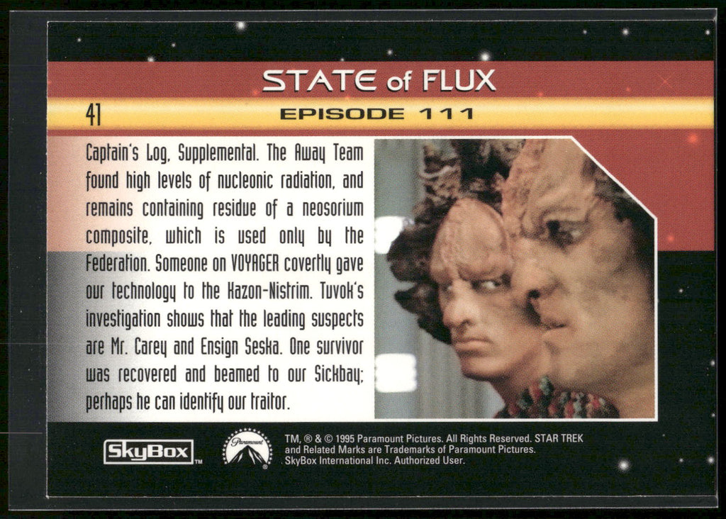 1995 SkyBox Star Trek: Voyager Season One Series Two #41 State of Flux