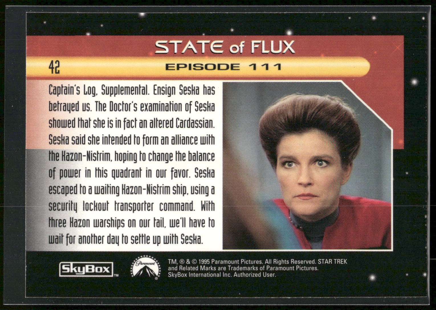 1995 SkyBox Star Trek: Voyager Season One Series Two #42 State of Flux