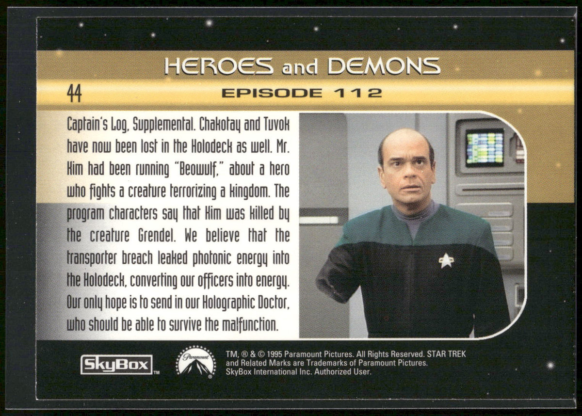 1995 SkyBox Star Trek: Voyager Season One Series Two #44 Heroes and Demons
