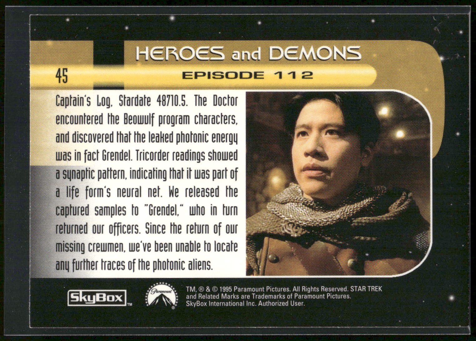 1995 SkyBox Star Trek: Voyager Season One Series Two #45 Heroes and Demons
