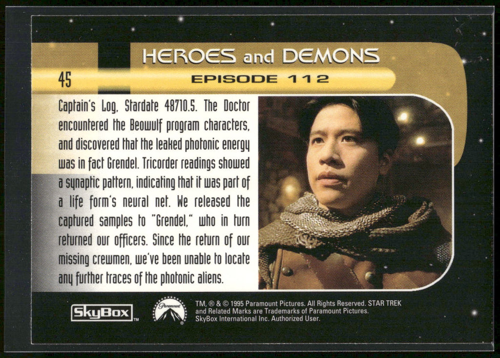 1995 SkyBox Star Trek: Voyager Season One Series Two #45 Heroes and Demons