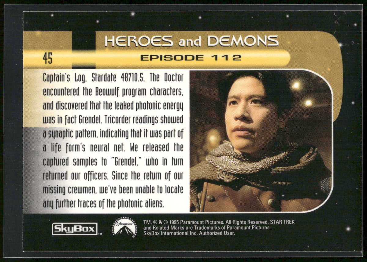 1995 SkyBox Star Trek: Voyager Season One Series Two #45 Heroes and Demons