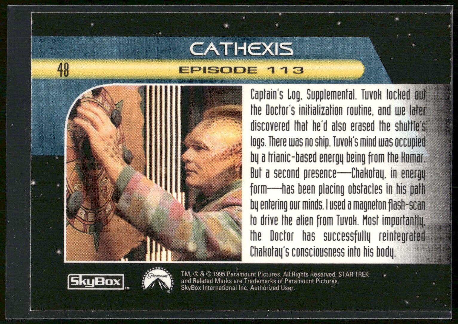 1995 SkyBox Star Trek: Voyager Season One Series Two #48 Cathexis