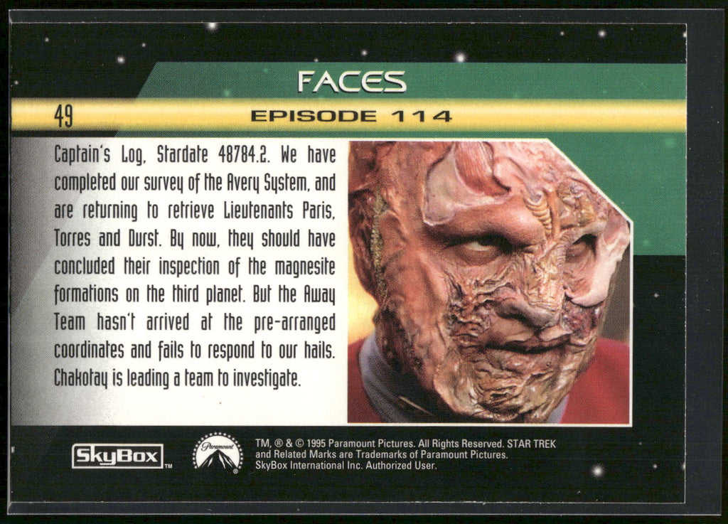 1995 SkyBox Star Trek: Voyager Season One Series Two #49 Faces